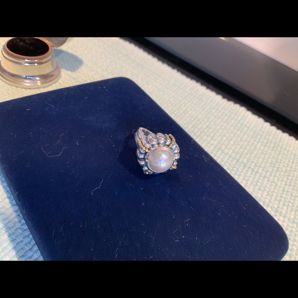 Beautiful and rare,Lagos vintage caviar pearl ring - Picture 4 of 6